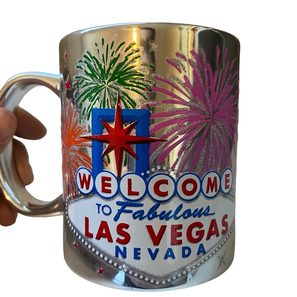 Welcome to Fabulous Las Vegas Nevada Mug Casino Gamble Gambling Firework Silver